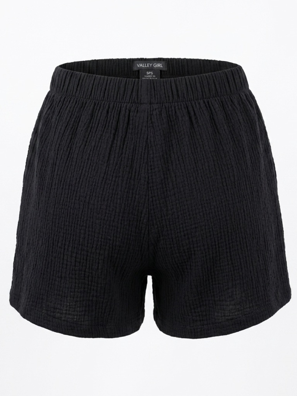 Zara Black Crinkle Gauze High-Waisted Shorts - Size 8